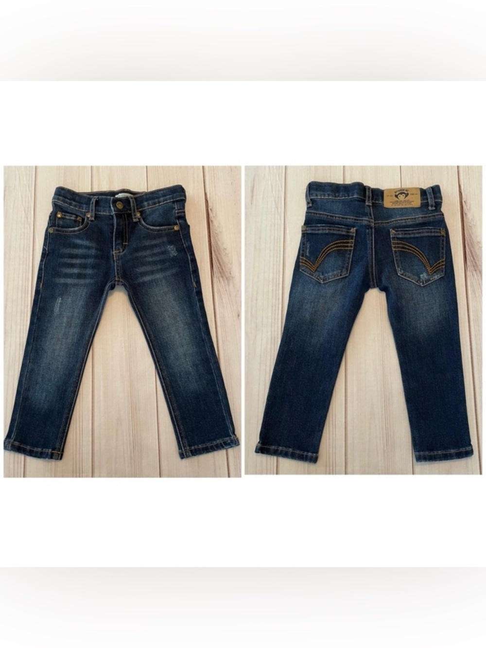 Appaman Medium Wash Slim Leg Jeans Boys Toddler 2T Blue Denim Adjustable Waist